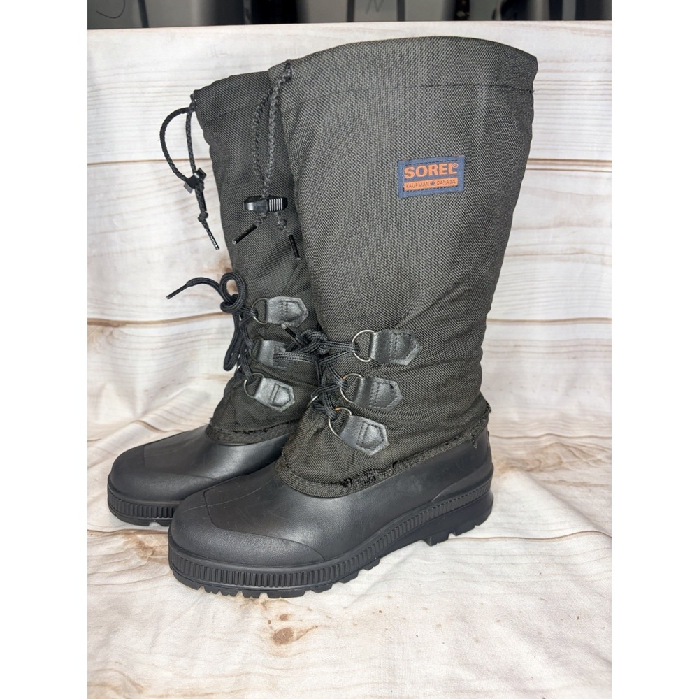 Vintage Sorel Kaufman Canada Winter Snow Pac Boots‎ Black Insulated Womans 8